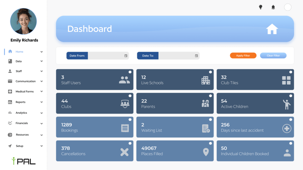 UI of iPAL childcare booking software by complete education solutions