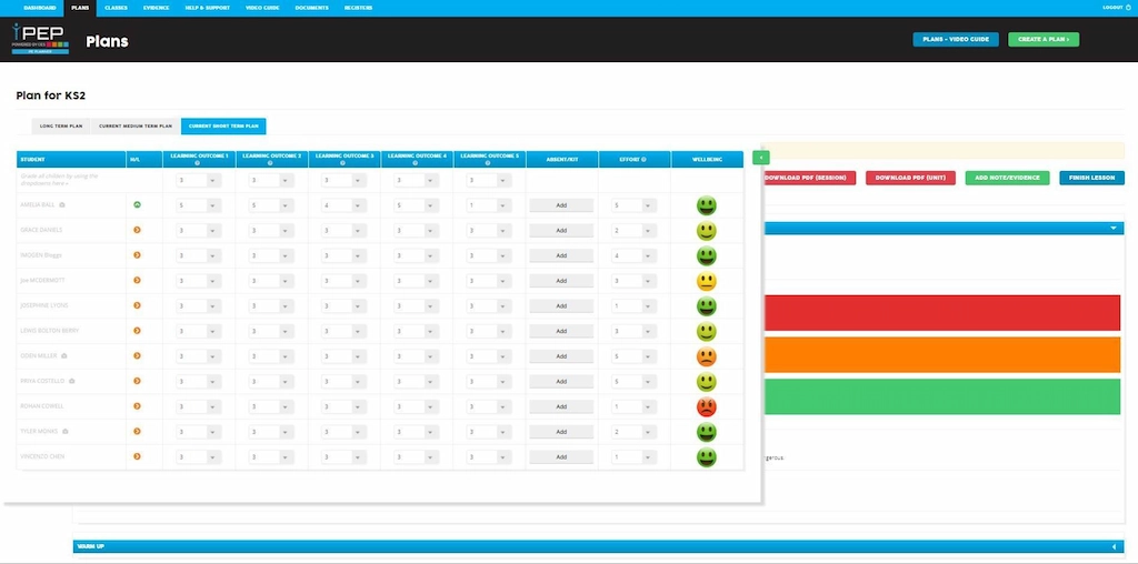 iPEP Planning Page Details UI